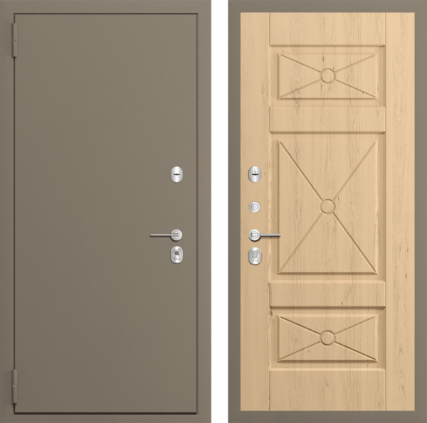 Входная дверь ЗОЛОТОЙ МУАР / ПАТИНА ДРЕВЕСНАЯ СП125